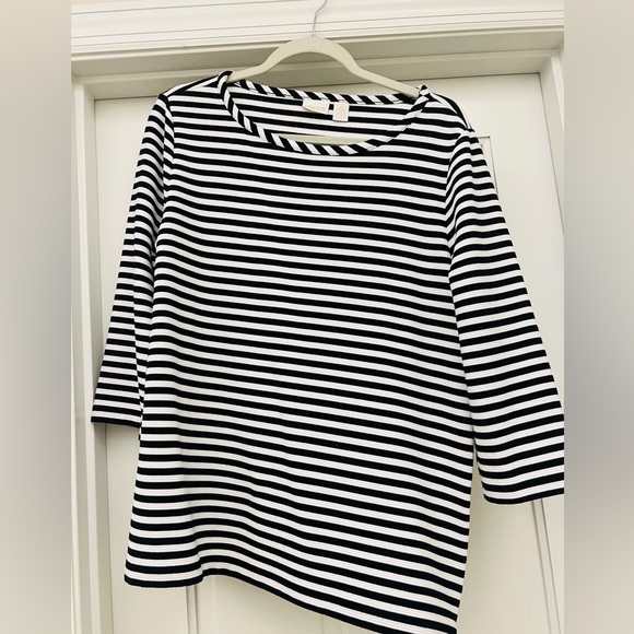 Chico's Tops - Chico's size 2 knit 3/4 sleeved top with black and white stripes